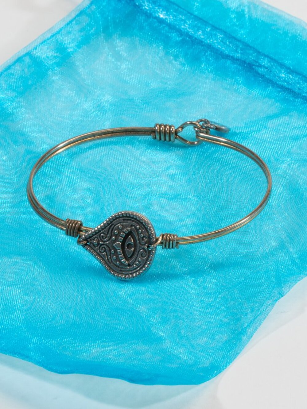 Luca + Danni Gold-Tone Wire Evil Eye Bangle Bracelet
